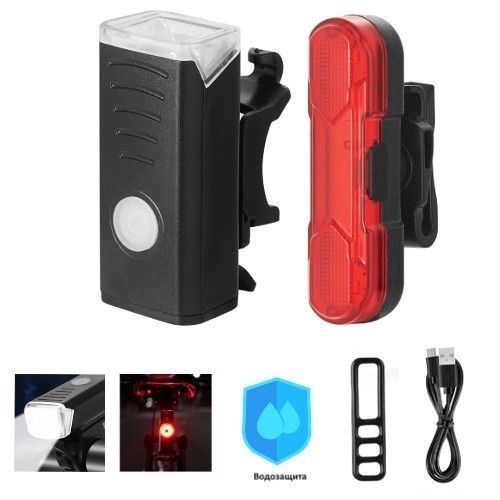 Велоліхтар BSK-HY027-XPG, STOP-5SMD(red), Li-Ion акумулятор, ЗУ microUSB 9199 фото