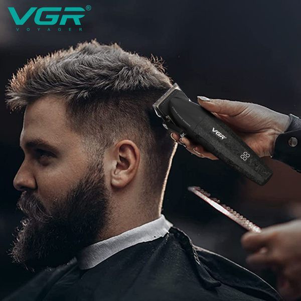 Комплект для стрижки VGR V-640 BLACK 2 в 1 &mdash; триммер и машинка с LED дисплеем и 6 насадками 9033 фото