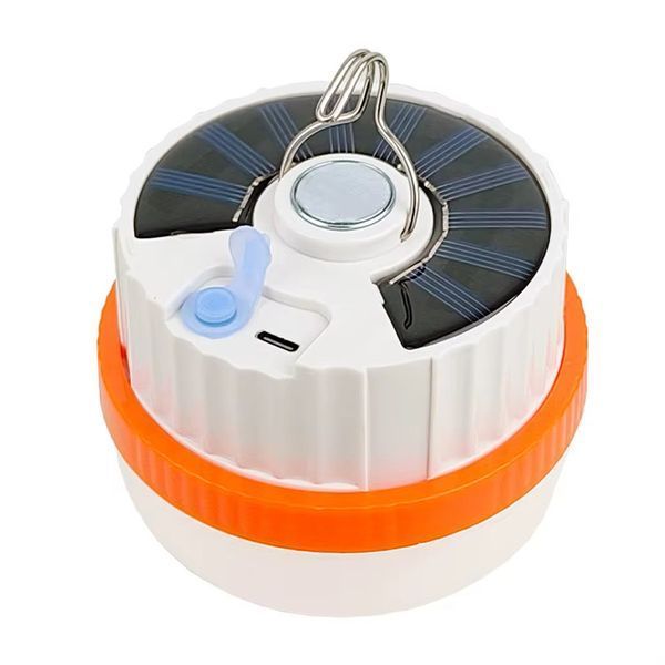 Фонарь кемпинговый T1-SMD, Li-Ion аккумулятор, солнечная панель, ЗУ Type-C, крюк 10888 фото