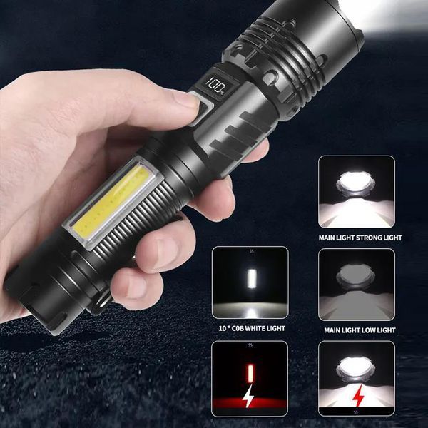 Фонарь COB18 White Laser LED + COB, аккумулятор, Power Bank, магнит, Type-C, Zoom 10778 фото