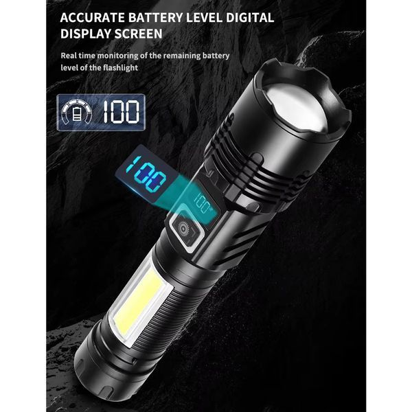 Фонарь COB18 White Laser LED + COB, аккумулятор, Power Bank, магнит, Type-C, Zoom 10778 фото