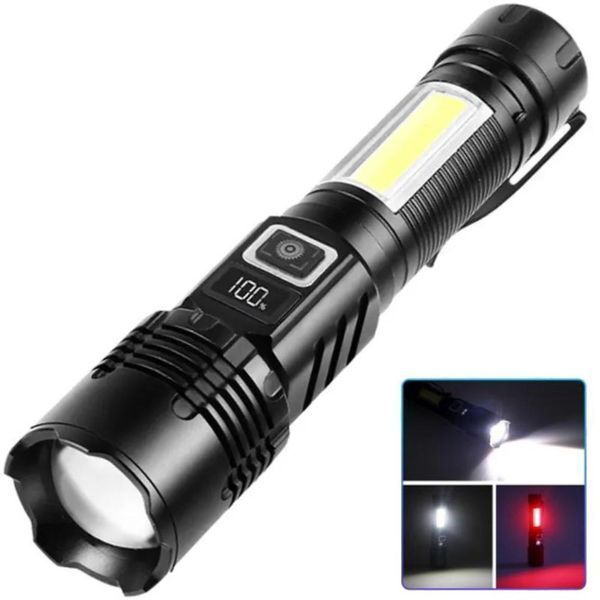 Фонарь COB18 White Laser LED + COB, аккумулятор, Power Bank, магнит, Type-C, Zoom 10778 фото
