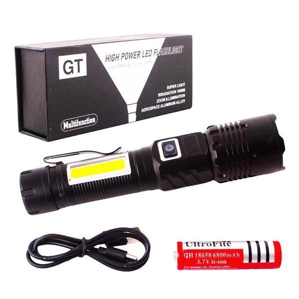 Фонарь COB18 White Laser LED + COB, аккумулятор, Power Bank, магнит, Type-C, Zoom 10778 фото