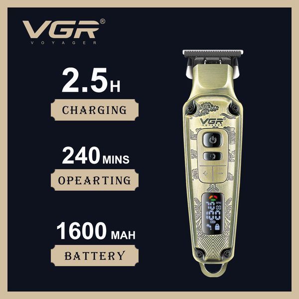 Машинка для стрижки волос VGR V-901 LED-дисплей аккумуляторная 10535 фото