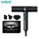 Фен професійний VGR V-401 BLACK, 3 насадки, 40 швидкостей та температур, 70000&ndash;110000 об/хв 11177 фото 1