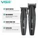 Комплект для стрижки VGR V-640 BLACK 2 в 1 &mdash; триммер и машинка с LED дисплеем и 6 насадками 9033 фото 3