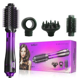 Фен-стайлер VGR V-484 PURPLE 4 в 1, 4 насадки, 2 режими, укладання та сушіння 10922 фото
