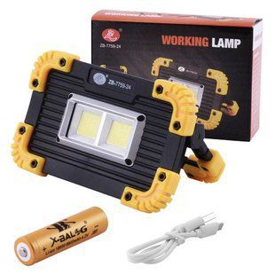 Прожектор светодиодный ZB-7759-24-2COB, ЗУ micro USB, 1x18650 7306 фото