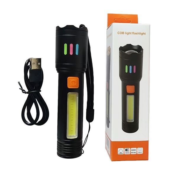 Ліхтар GT-505 White LED + COB (білий/червоний), Li-Ion, Type-C, Zoom 10800 фото