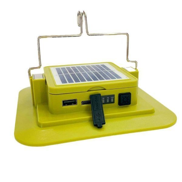 Фонарь кемпинговый 229L-SMD (white+yellow), 3х18650, солнечная панель, power bank, ЗУ Type-C, магнит, крюк 10885 фото