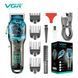 Машинка для стрижки VGR V‑685, акумуляторна, 4 насадки, LED дисплей, USB заряджання 9108 фото 1