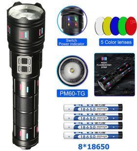 Ліхтар AK177 White Laser LED PM60-TG, 8&times;18650, Power Bank, 5 фільтрів, Zoom, Type-C 10750 фото