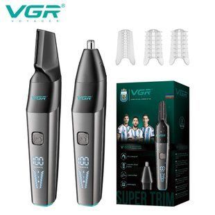 Триммер VGR V‑603 2 в 1, для носа и волос, 2 насадки, IPX5, влагозащита 9908 фото