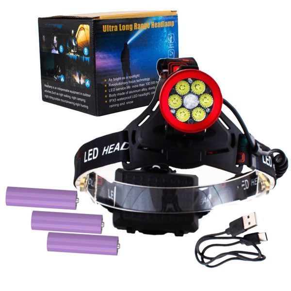Налобный фонарь CT021 6+1 Ultra LED, аккумуляторный, Power Bank, USB Type-C 10753 фото