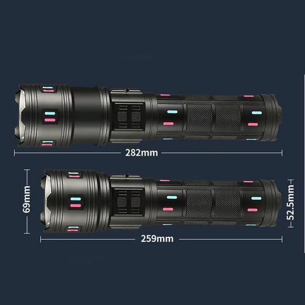 Ліхтар AK177 White Laser LED PM60-TG, 8&times;18650, Power Bank, 5 фільтрів, Zoom, Type-C 10750 фото