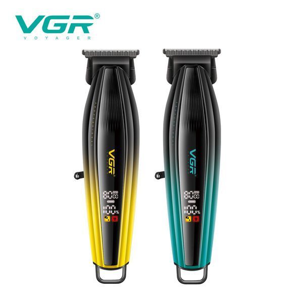 Тример для бороди та волосся VGR V-974 GREEN, 8000 RPM, 4 насадки, LED дисплей 11266 фото