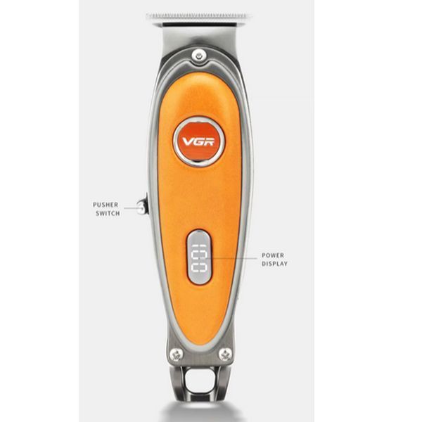 Триммер VGR V‑263 ORANGE, 3 насадки, LED дисплей, аккумуляторный, стальные лезвия 9116 фото