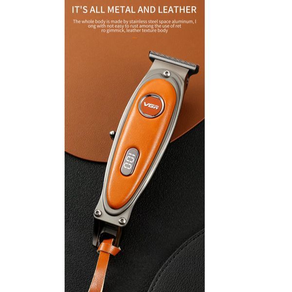 Триммер VGR V‑263 ORANGE, 3 насадки, LED дисплей, аккумуляторный, стальные лезвия 9116 фото