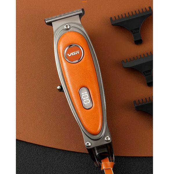 Триммер VGR V‑263 ORANGE, 3 насадки, LED дисплей, аккумуляторный, стальные лезвия 9116 фото