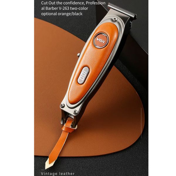 Триммер VGR V‑263 ORANGE, 3 насадки, LED дисплей, аккумуляторный, стальные лезвия 9116 фото