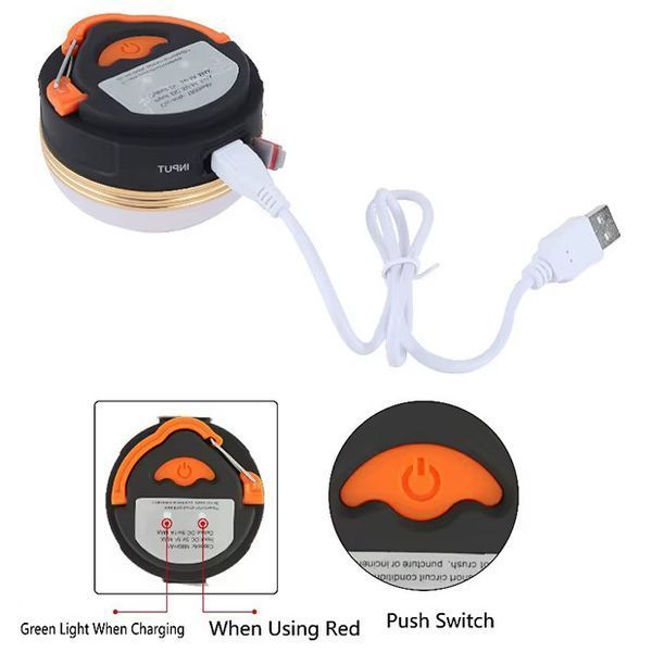 Фонарь кемпинговый YD-1-LED, Li-Ion аккумулятор, power bank, ЗУ Type-C, магнит, крюк 10898 фото