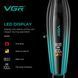 Тример для бороди та волосся VGR V-974 GREEN, 8000 RPM, 4 насадки, LED дисплей 11266 фото 3