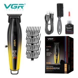 Триммер для бороды и волос VGR V-974 GOLD, 8000 RPM, 4 насадки, LED дисплей 11267 фото