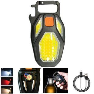 Фонарь MULTIFUNCTIONAL LL-203-COB ULTRA(white+yellow+red), multitool, Li-Ion аккум., магнит, карабин, отвертка 9227 фото