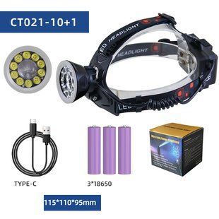 Налобний ліхтар CT021 10+1 Ultra LED, акумуляторний, Power Bank, USB Type-C 10754 фото