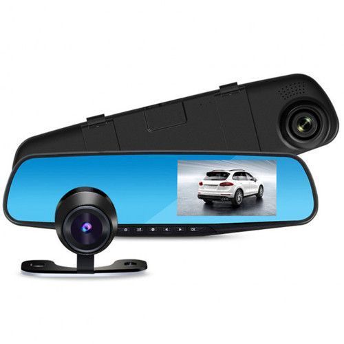 Автомобильний видеорегистратор-зеркало DVR L9002 с двумя камерами, 4.3 5479 фото