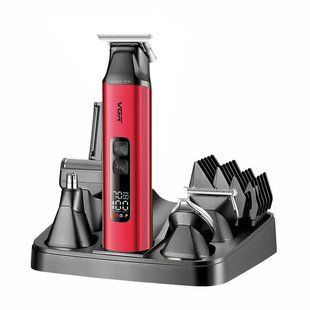 Набор для стрижки VGR 6 в 1 V-117 RED, 14 насадок, LED Display 11326 фото
