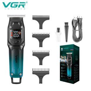 Триммер для бороды и волос VGR V-964 GREEN, 7000 RPM, 4 насадки, LED дисплей 11269 фото