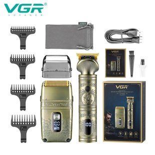 Комплект для догляду VGR V-649 2 в 1 &mdash; тример і шейвер з насадками, для бороди, тіла та обличчя. 10522 фото