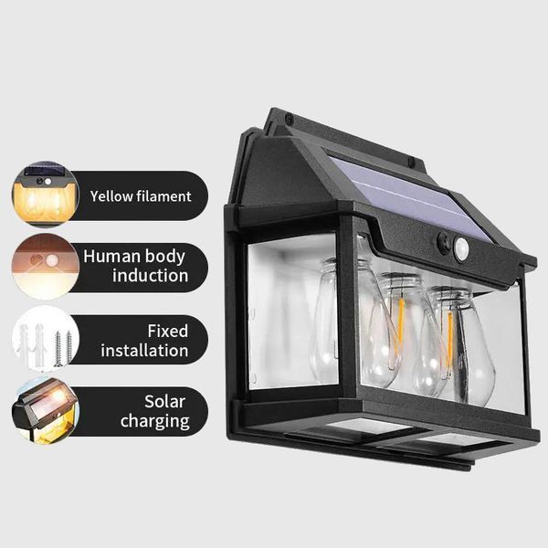 Ліхтар вуличний 999-38W вольфрамові лампи, Motion Sensor, 1х18650, сонячна панель 10890 фото