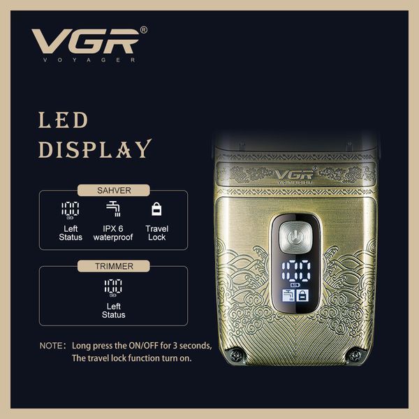 Комплект для догляду VGR V-649 2 в 1 &mdash; тример і шейвер з насадками, для бороди, тіла та обличчя. 10522 фото