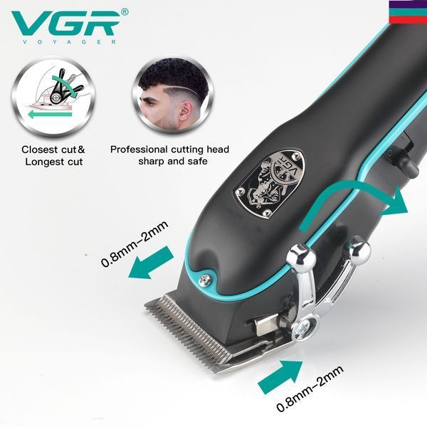 Машинка для стрижки VGR V‑123, 4 насадки, роторный мотор, стальные лезвия, для дома и салона 9121 фото