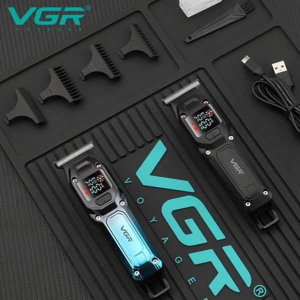 Триммер для бороды и волос VGR V-964 GREEN, 7000 RPM, 4 насадки, LED дисплей 11269 фото