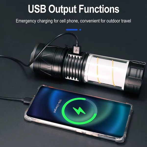 Ліхтар зі світильником CH-5021-TG+COB, Li-Ion акумулятор, USB Type-C, zoom, комбіноване освітлення 10801 фото