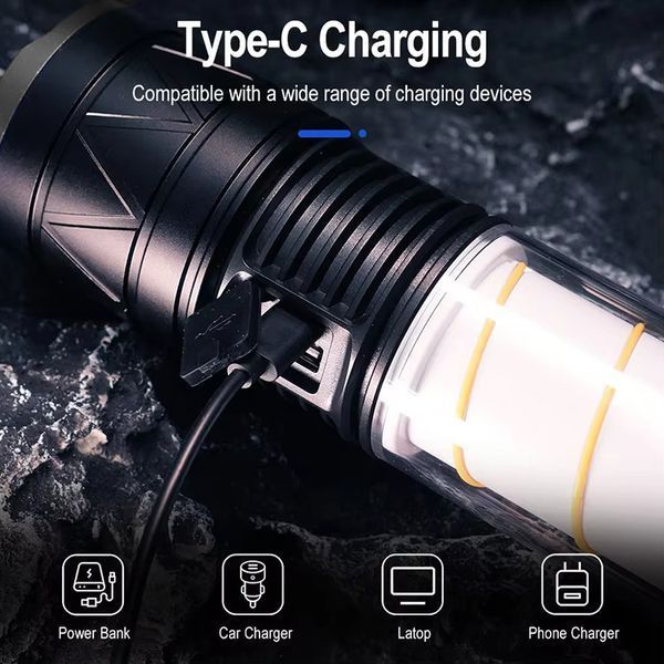 Ліхтар зі світильником CH-5021-TG+COB, Li-Ion акумулятор, USB Type-C, zoom, комбіноване освітлення 10801 фото