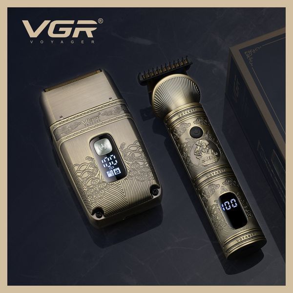 Комплект для догляду VGR V-649 2 в 1 &mdash; тример і шейвер з насадками, для бороди, тіла та обличчя. 10522 фото