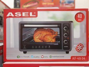 Духовка электрическая настольная ASEL AF 40-34 конвекция гриль подсветка 40 литров (Турция) 40-34 фото