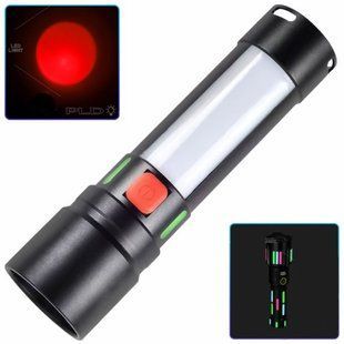Ліхтар 611-TG+COB біле+червоне світло, Li-Ion акумулятор, USB Type-C, zoom, багатофункціональний 10803 фото