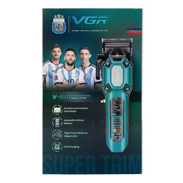 Машинка для стрижки VGR V‑600 BLACK, 6 насадок, акумуляторна, LED дисплей, регулятор висоти 9094 фото