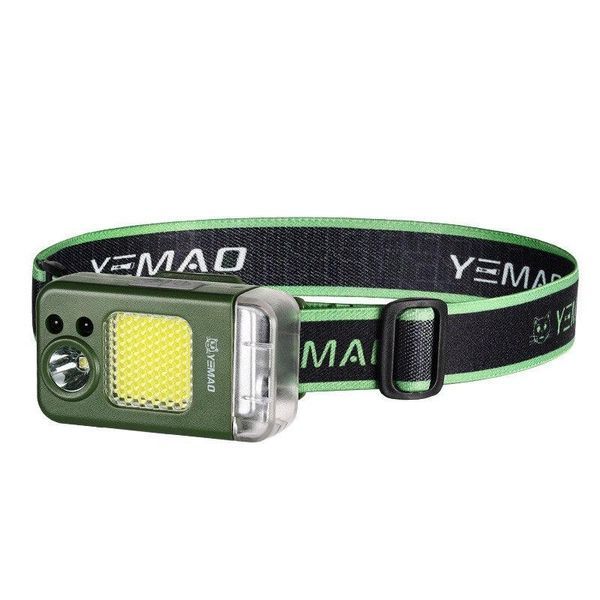 Фонарь налобный MULTIFUNCTIONAL YM-T618-LED+COB, Motion Sensor, Li-Ion аккум., зажигалка, ЗУ Type-C 10136 фото