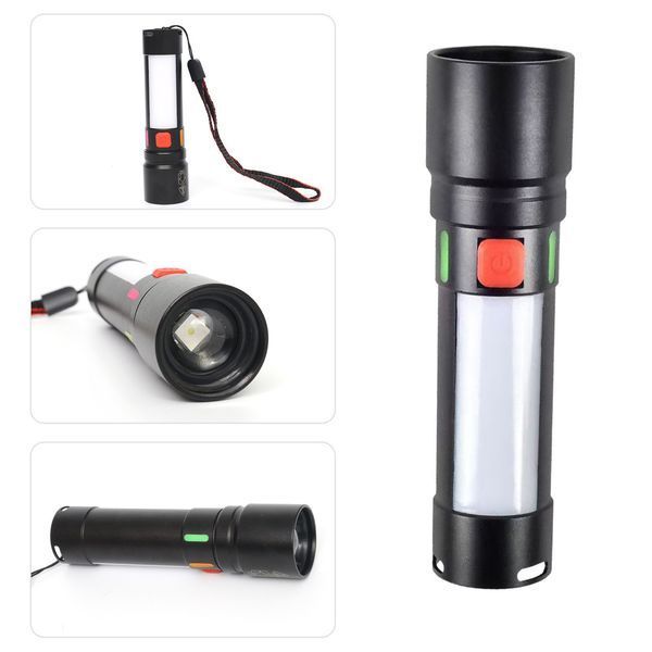 Ліхтар 611-TG+COB біле+червоне світло, Li-Ion акумулятор, USB Type-C, zoom, багатофункціональний 10803 фото
