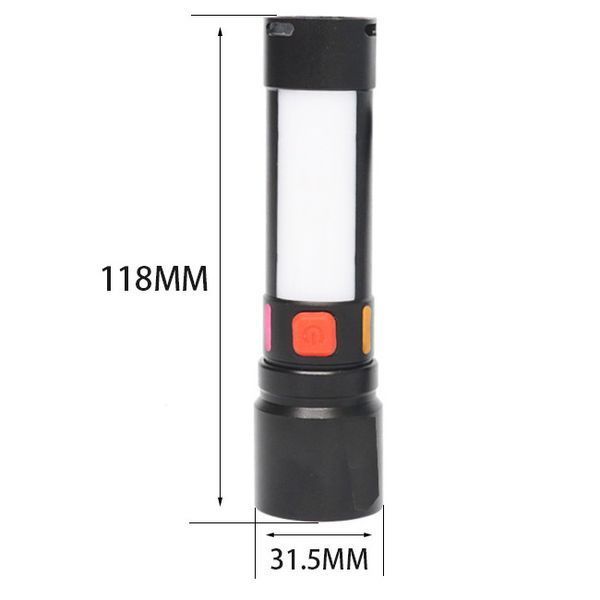 Ліхтар 611-TG+COB біле+червоне світло, Li-Ion акумулятор, USB Type-C, zoom, багатофункціональний 10803 фото