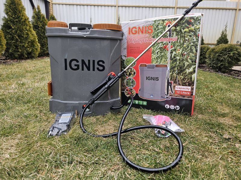 Обприскувач акумуляторний садовий Ignis 12 л та турбо насадка Мрія 12В 34920-1 фото