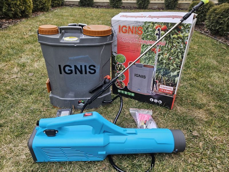 Обприскувач акумуляторний садовий Ignis 12 л та турбо насадка Мрія 12В 34920-1 фото