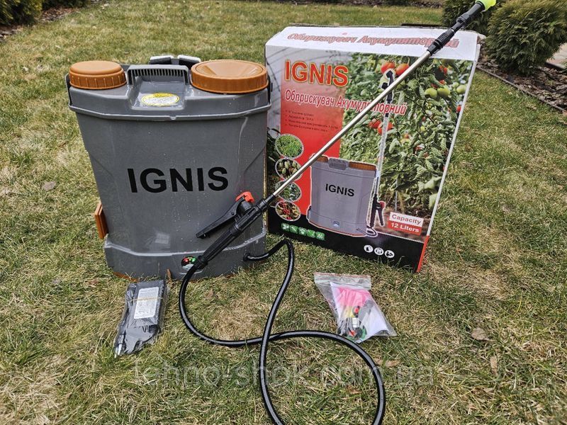 Обприскувач акумуляторний садовий Ignis 12 л та турбо насадка Мрія 12В 34920-1 фото