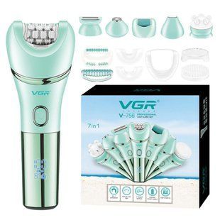 Епілятор VGR 7 в 1 V-756 GREEN - універсальний догляд для гладкої шкіри. 11201 фото